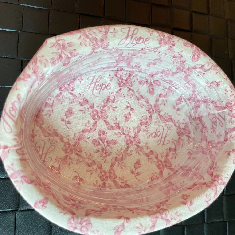 Longaberger Very Small Handmade Basket with Fabric Liner American Cancer Society